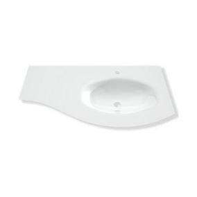 Plan vasque droit en verre l.104 cm, Vague