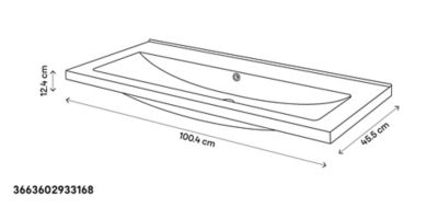 Plan vasque en céramique blanc l.100 cm, GoodHome Nira