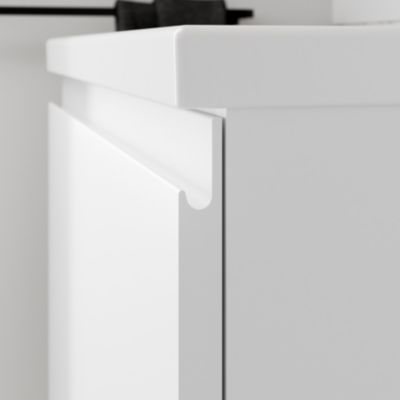Plan vasque en céramique blanc l.60,6 x H.12,3 x P.45,2 cm, GoodHome levanna