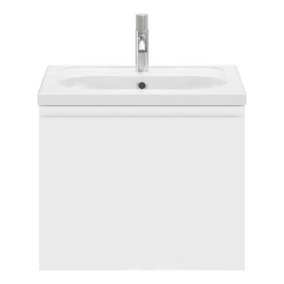 Plan vasque en céramique blanc l.60,6 x H.12,3 x P.45,2 cm, GoodHome levanna