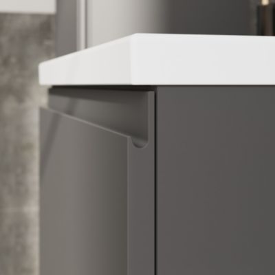 Plan vasque en céramique blanc l.60,6 x H.12,3 x P.45,2 cm, GoodHome levanna