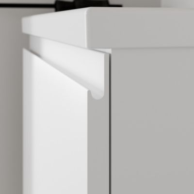 Plan vasque en céramique blanc l.60,6 x H.12,3 x P.45,2 cm, GoodHome levanna