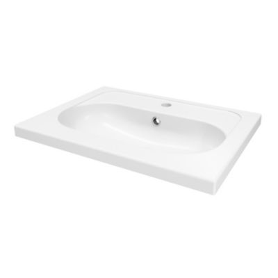 Plan vasque en céramique blanc l.60,6 x H.12,3 x P.45,2 cm, GoodHome levanna