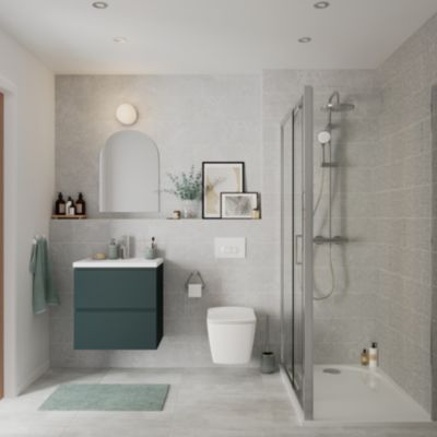 Plan vasque en céramique blanc l.60,6 x H.12,3 x P.45,2 cm, GoodHome levanna