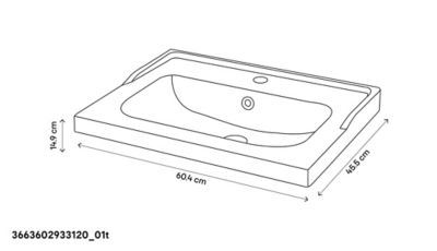 Plan vasque en céramique blanc l.60 cm, GoodHome Lana