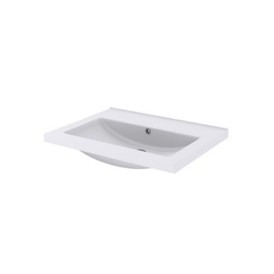 Plan vasque en céramique blanc l.60 cm, GoodHome Nira