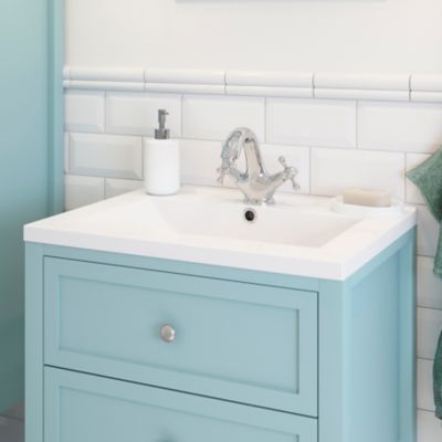 Plan vasque en céramique blanc l.60 cm, GoodHome Nira