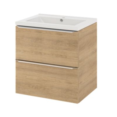 Plan vasque en céramique blanc l.60 cm, GoodHome Nira