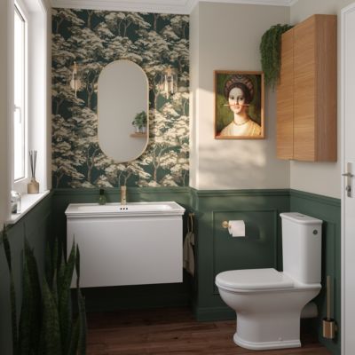 Plan vasque en céramique blanc l.80 cm, GoodHome Endell