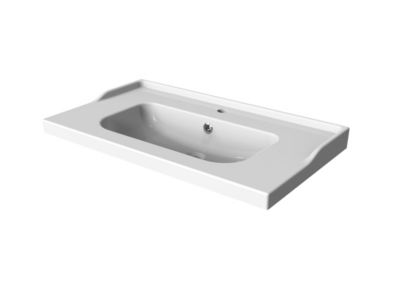 Plan vasque en céramique blanc l.80 cm, GoodHome Lana
