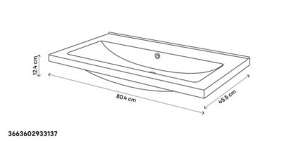 Plan vasque en céramique blanc l.80 cm, GoodHome Nira