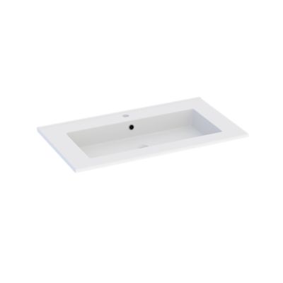 Plan vasque en céramique blanc l.90 cm, Calao