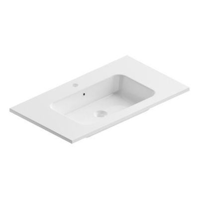 Plan vasque en céramique blanc l.90 cm, Pura+