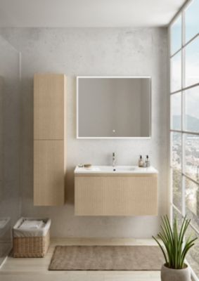 Plan vasque en céramique blanc l.90 cm, Pura+