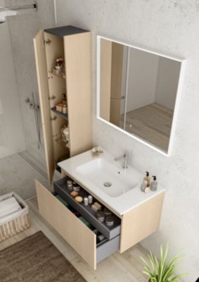 Plan vasque en céramique blanc l.90 cm, Pura+