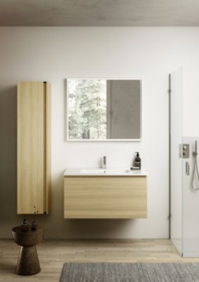 Plan vasque en céramique blanc l.90 cm, Pura+
