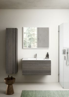 Plan vasque en céramique blanc l.90 cm, Pura+