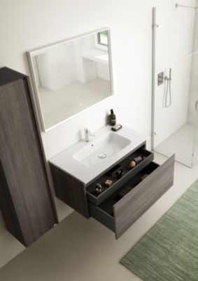 Plan vasque en céramique blanc l.90 cm, Pura+