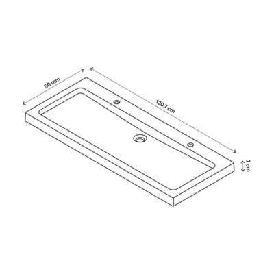Plan vasque en pierre noir l.120 cm, Cooke & Lewis Harmon