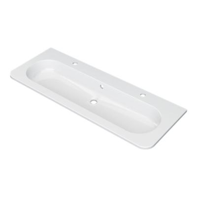Plan vasque en résine blanc l.120,4 x P.45,9 cm GoodHome Nevado