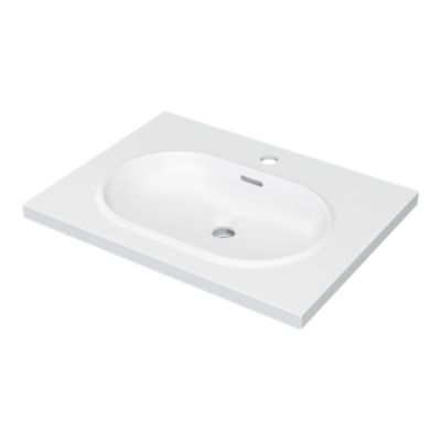 Plan vasque en résine blanc l.60,4 cm GoodHome Cavally