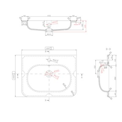 Plan vasque en résine blanc l.60,4 x P.45,9 cm, GoodHome Nevado
