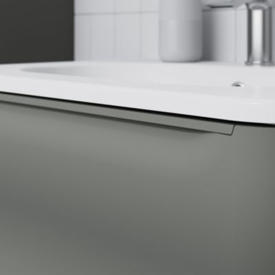 Plan vasque en résine blanc l.60,4 x P.45,9 cm, GoodHome Nevado