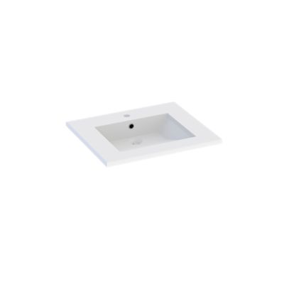 Plan vasque en résine blanc l.60 cm, Calao