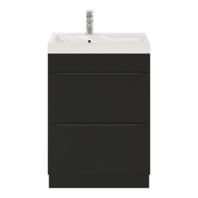 Plan vasque en résine blanc l.60 cm, GoodHome Mila