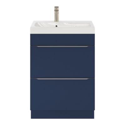Plan vasque en résine blanc l.60 cm, GoodHome Mila