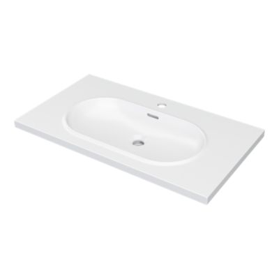 Plan vasque en résine blanc l.80,4 cm GoodHome Cavally