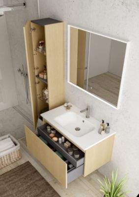 Plan vasque en résine blanc l.90 cm, Pura+