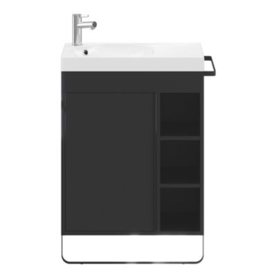 Plan vasque en résine blanc satin l.60,4 x P.36,2 cm, GoodHome Maza