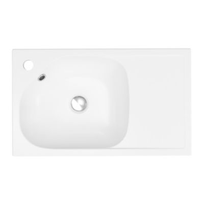 Plan vasque en résine blanc satin l.60,4 x P.36,2 cm, GoodHome Maza