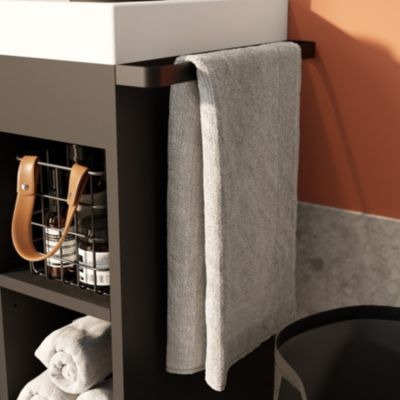 Plan vasque en résine blanc satin l.80,4 x P.36,2 cm, GoodHome Maza