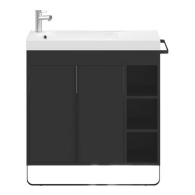 Plan vasque en résine blanc satin l.80,4 x P.36,2 cm, GoodHome Maza