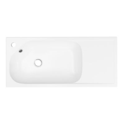 Plan vasque en résine blanc satin l.80,4 x P.36,2 cm, GoodHome Maza