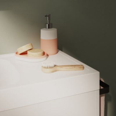 Plan vasque en résine blanc satin l.80,4 x P.36,2 cm, GoodHome Maza