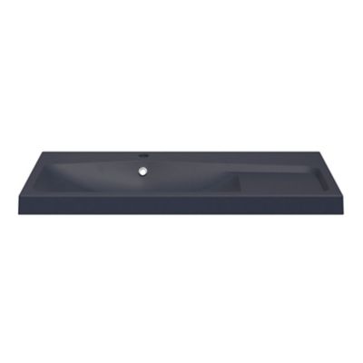 Plan vasque en résine noir l.100 cm, GoodHome Mila