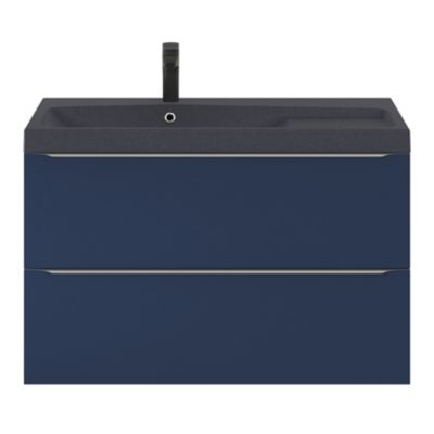Plan vasque en résine noir l.100 cm, GoodHome Mila