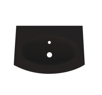 Plan vasque en verre noir mat l.69 x P.51 cm, Vague