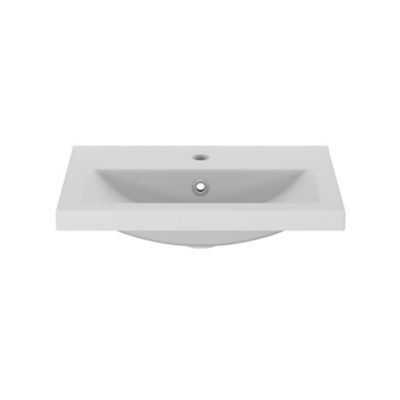 Plan vasque faible profondeur blanc l.50,4 x P.36,3 cm, GoodHome Nira