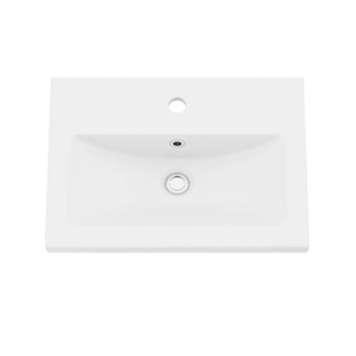 Plan vasque faible profondeur blanc l.50,4 x P.36,3 cm, GoodHome Nira