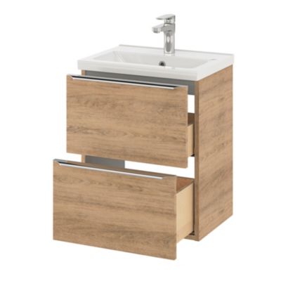 Plan vasque faible profondeur blanc l.50,4 x P.36,3 cm, GoodHome Nira