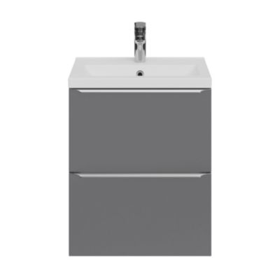 Plan vasque faible profondeur blanc l.50,4 x P.36,3 cm, GoodHome Nira