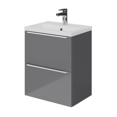 Plan vasque faible profondeur blanc l.50,4 x P.36,3 cm, GoodHome Nira