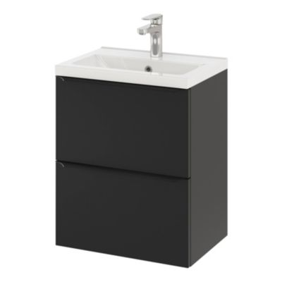 Plan vasque faible profondeur blanc l.50,4 x P.36,3 cm, GoodHome Nira
