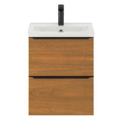 Plan vasque faible profondeur blanc l.50,4 x P.36,3 cm, GoodHome Nira
