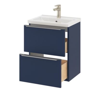 Plan vasque faible profondeur blanc l.50,4 x P.36,3 cm, GoodHome Nira