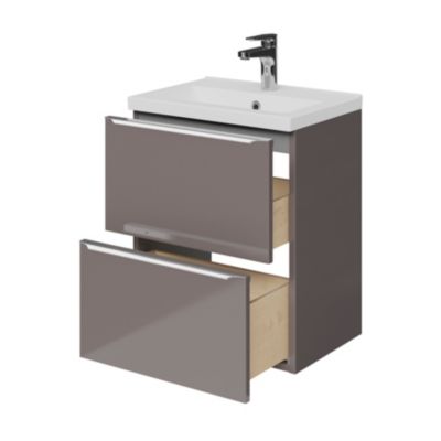 Plan vasque faible profondeur blanc l.50,4 x P.36,3 cm, GoodHome Nira